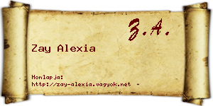Zay Alexia névjegykártya